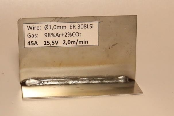 Stainless Steel using 98% Ar + 2% CO2