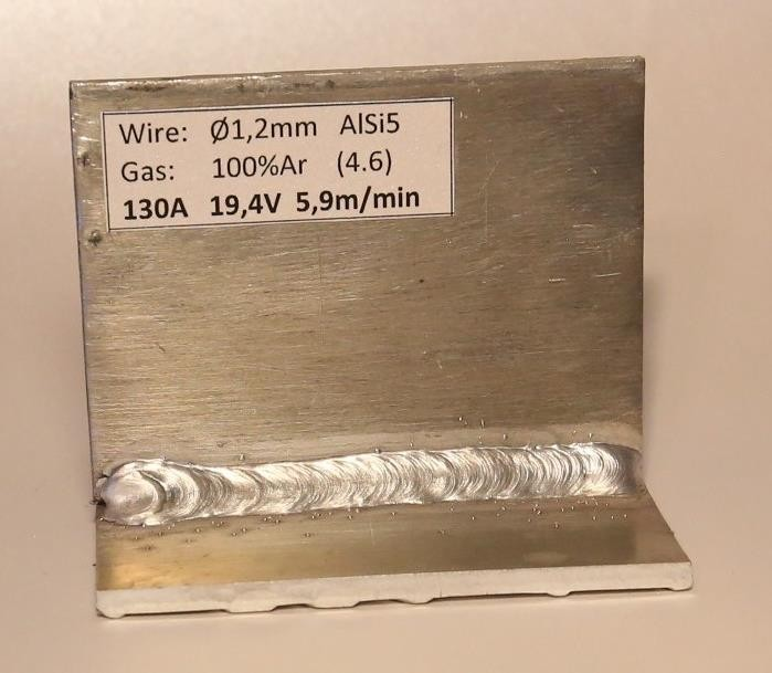 Aluminum welding using 100% Ar (4.6)