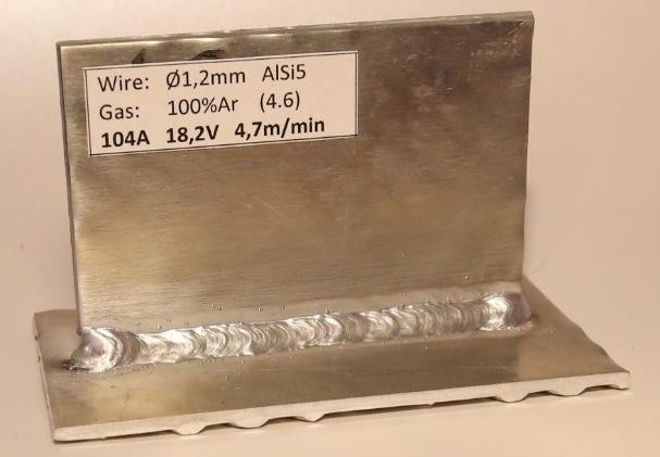 Aluminum welding using 100% Ar (4.6)