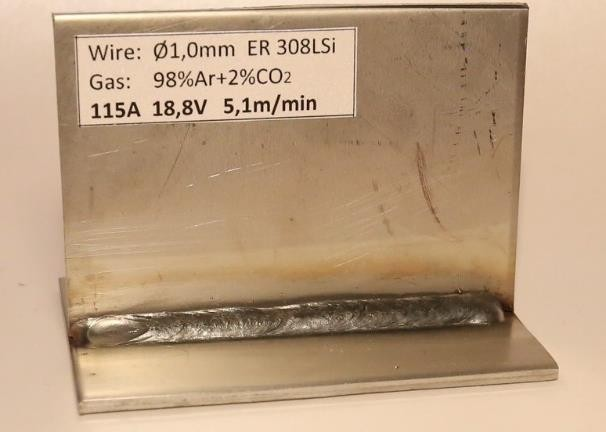 Stainless Steel using 98% Ar + 2% CO2