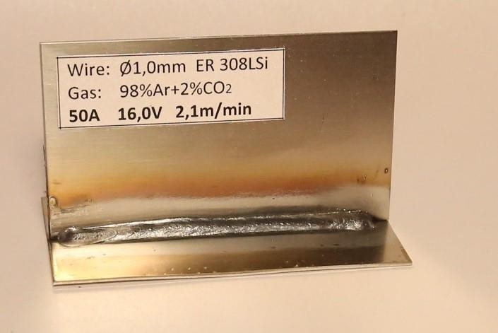 Stainless Steel using 98% Ar + 2% CO2